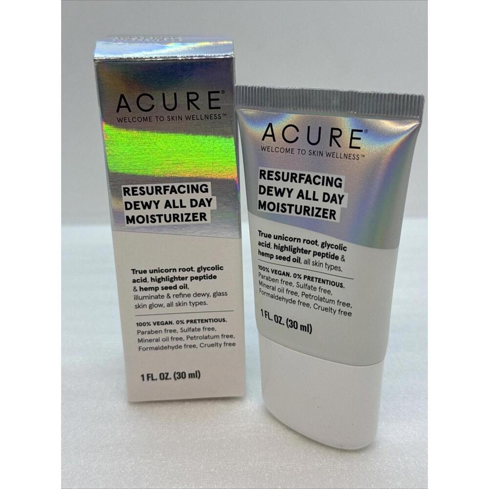ACURE Resurfacing Dewy All Day Moisturizer 1 fl oz Illuminating Dewy Glow NIB